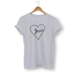 Christian T-Shirt Jesus In My Heart 17 Christian T-Shirt Jesus In My Heart -Lord's Guidance jesus heart shirt gray