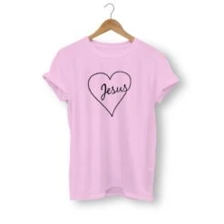 Christian T-Shirt Jesus In My Heart 16 Christian T-Shirt Jesus In My Heart -Lord's Guidance jesus heart shirt pink