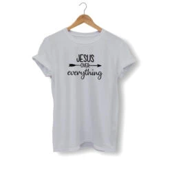 Christian T-Shirt Jesus Over Everything 23 Christian T-Shirt Jesus Over Everything -Lord's Guidance jesus over everything shirt gray black