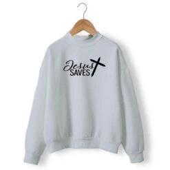 Christian Sweatshirt Jesus Saves 15 Christian Sweatshirt Jesus Saves -Lord's Guidance jesus saves sweatshirt gray