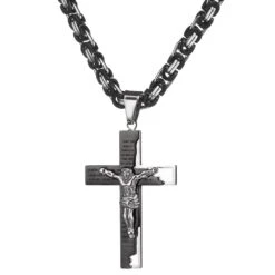 Men's Christian Necklace Jesus (Black)