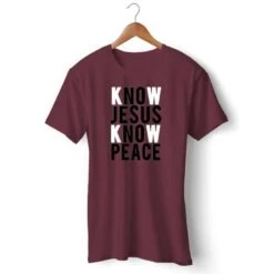 Christian T-Shirt Know Jesus Know Peace 12 Christian T-Shirt Know Jesus Know Peace -Lord's Guidance know jesus know peace shirt burgundy
