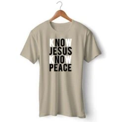 Christian T-Shirt Know Jesus Know Peace 13 Christian T-Shirt Know Jesus Know Peace -Lord's Guidance know jesus know peace shirt khaki