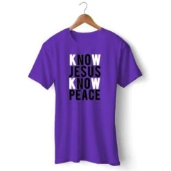 Christian T-Shirt Know Jesus Know Peace 16 Christian T-Shirt Know Jesus Know Peace -Lord's Guidance know jesus know peace shirt purple