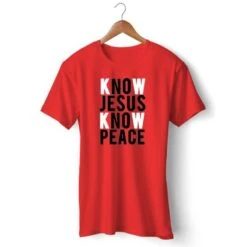 Christian T-Shirt Know Jesus Know Peace 17 Christian T-Shirt Know Jesus Know Peace -Lord's Guidance know jesus know peace shirt red