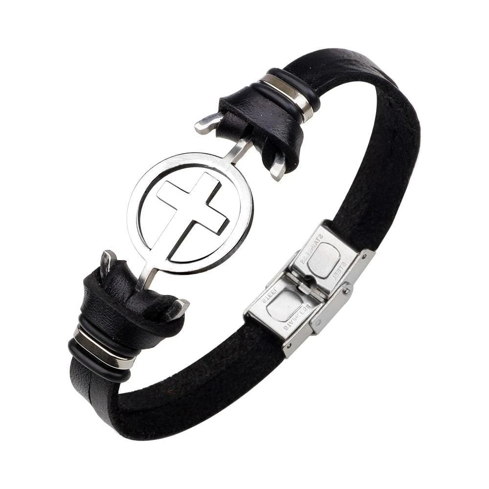 Men's Cross Bracelet Hollow 5 Men's Cross Bracelet Hollow - Image 3