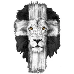 Christian T-Shirt Lion Of Judah 11 Christian T-Shirt Lion Of Judah -Lord's Guidance lion cross