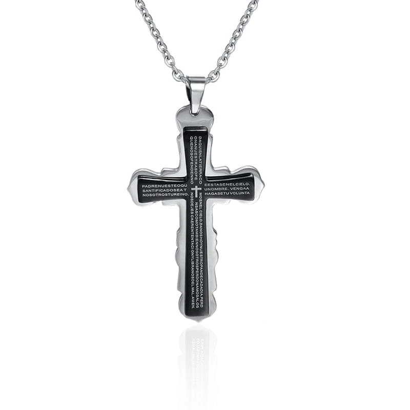 Men's Christian Necklace Spanish Lord's Prayer 4 Men's Christian Necklace Spanish Lord's Prayer - Image 2