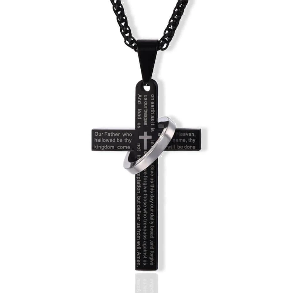 Men's Christian Necklace Lord's Prayer Ring 4 Men's Christian Necklace Lord's Prayer Ring - Image 2