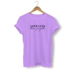 Christian T-Shirt Love God Love People 14 Christian T-Shirt Love God Love People -Lord's Guidance love god love people shirt purple