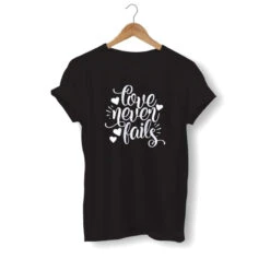 Christian T-Shirt Love Never Fails -Lord's Guidance love never fails shirt black