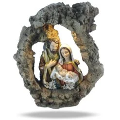 Christian Figurine Mary Joseph And Jesus (LED)