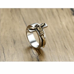 Christian Ring Jesus Crucifix 8 Christian Ring Jesus Crucifix -Lord's Guidance men jesus crucifix ring lord s guidance