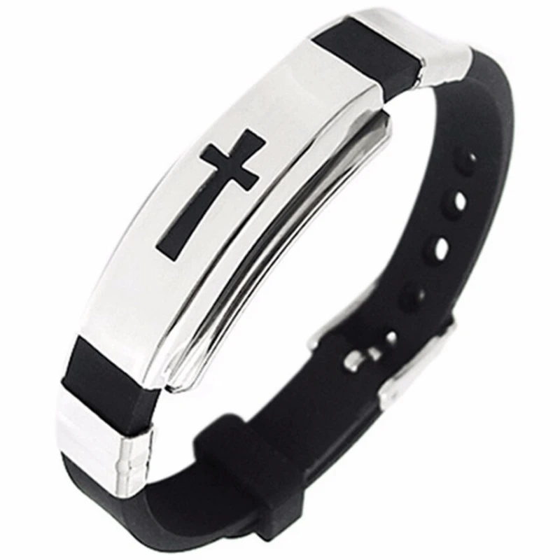 Men's Cross Bracelet Stainless Steel 3 Men's Cross Bracelet Stainless Steel