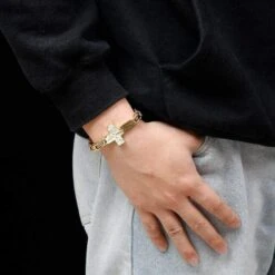 Men's Cross Bracelet Byzantine Chain 20 Men's Cross Bracelet Byzantine Chain -Lord's Guidance men s byzantine cross bracelet