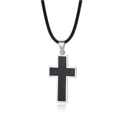 Men's Christian Necklace Carbon Fiber
