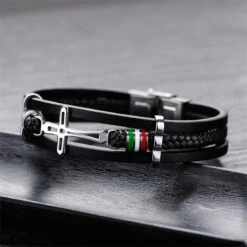Men's Cross Bracelet Elegant Sideways Cross 9 Men's Cross Bracelet Elegant Sideways Cross -Lord's Guidance men s cross bracelet with leather band lord s guidance