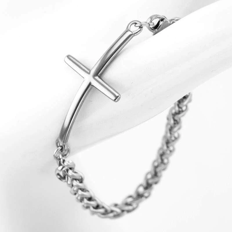 Men's Cross Bracelet Latin Steel Cross 4 Men's Cross Bracelet Latin Steel Cross - Image 2