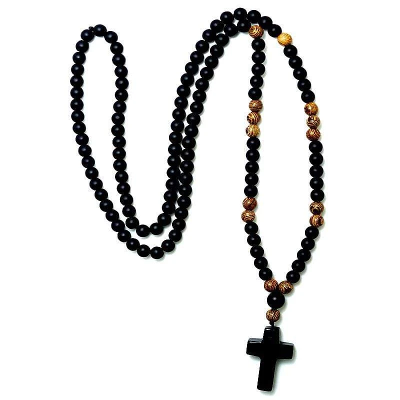 Men's Christian Necklace Rosary Bead 3 Men's Christian Necklace Rosary Bead