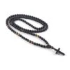 Men's Christian Necklace Black Beads And Hematite 2 Men's Christian Necklace Black Beads And Hematite -Lord's Guidance mens black beaded cross necklace lords guidance