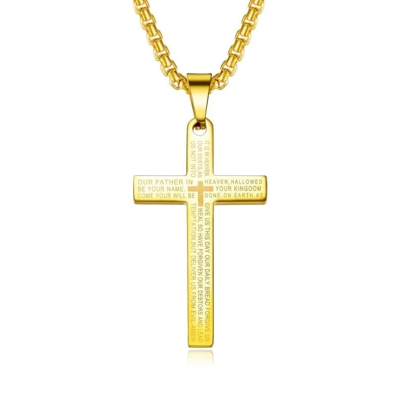 Men's Christian Necklace Lord's Prayer (Golden) 3 Men's Christian Necklace Lord's Prayer (Golden)