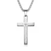 Men's Christian Necklace Lord's Prayer (Steel) 2 Men's Christian Necklace Lord's Prayer (Steel) -Lord's Guidance mens cross necklace with lords prayer lord s guidance