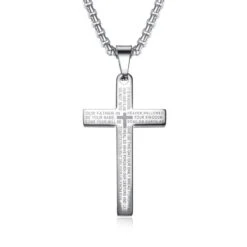 Men's Christian Necklace Lord's Prayer (Steel)