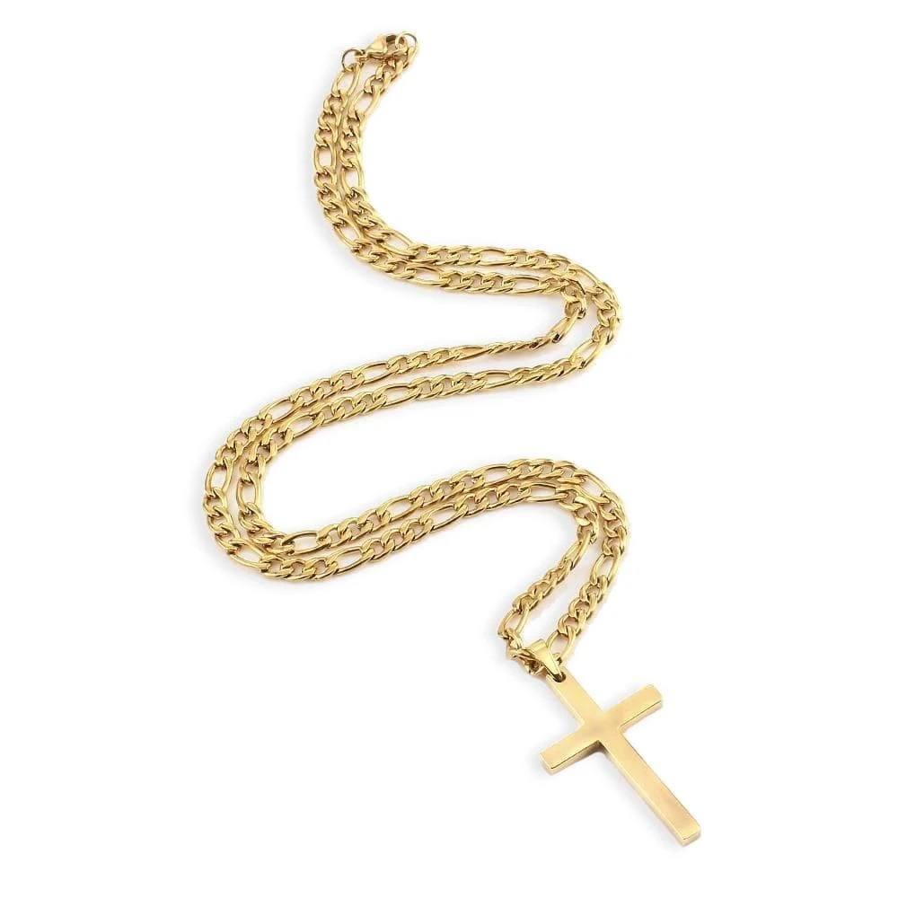 Men's Christian Necklace Gold Tone 3 Men's Christian Necklace Gold Tone