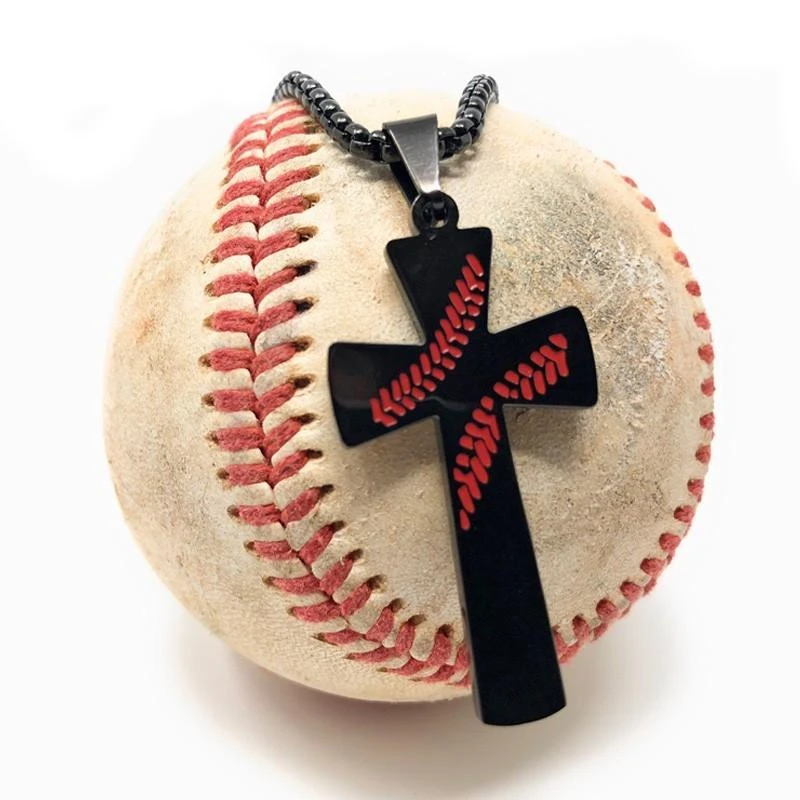 Men's Christian Necklace ICan Do All Things Baseball (Black) 4 Men's Christian Necklace ICan Do All Things Baseball (Black) - Image 2