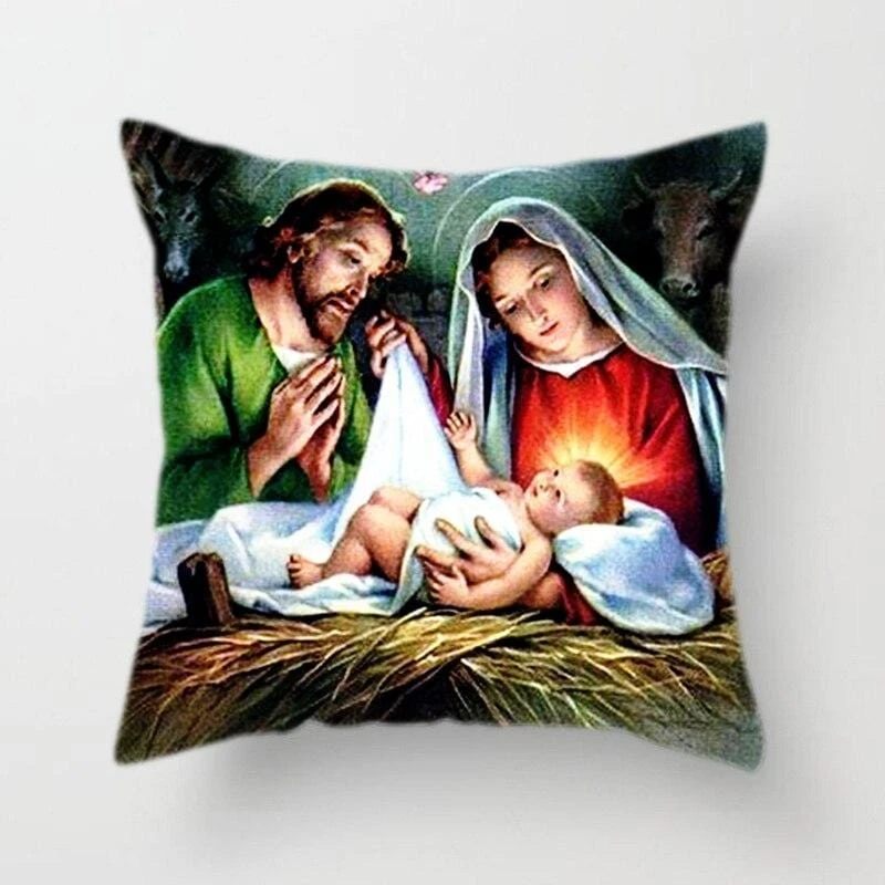 Christian Pillow Cover Nativity 3 Christian Pillow Cover Nativity