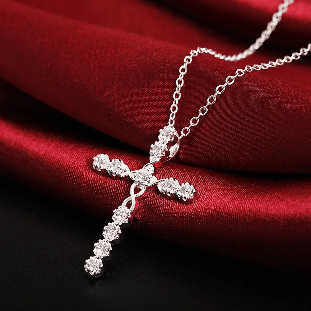 Women's Christian Necklace Diamond Cross 5 Women's Christian Necklace Diamond Cross - Image 3