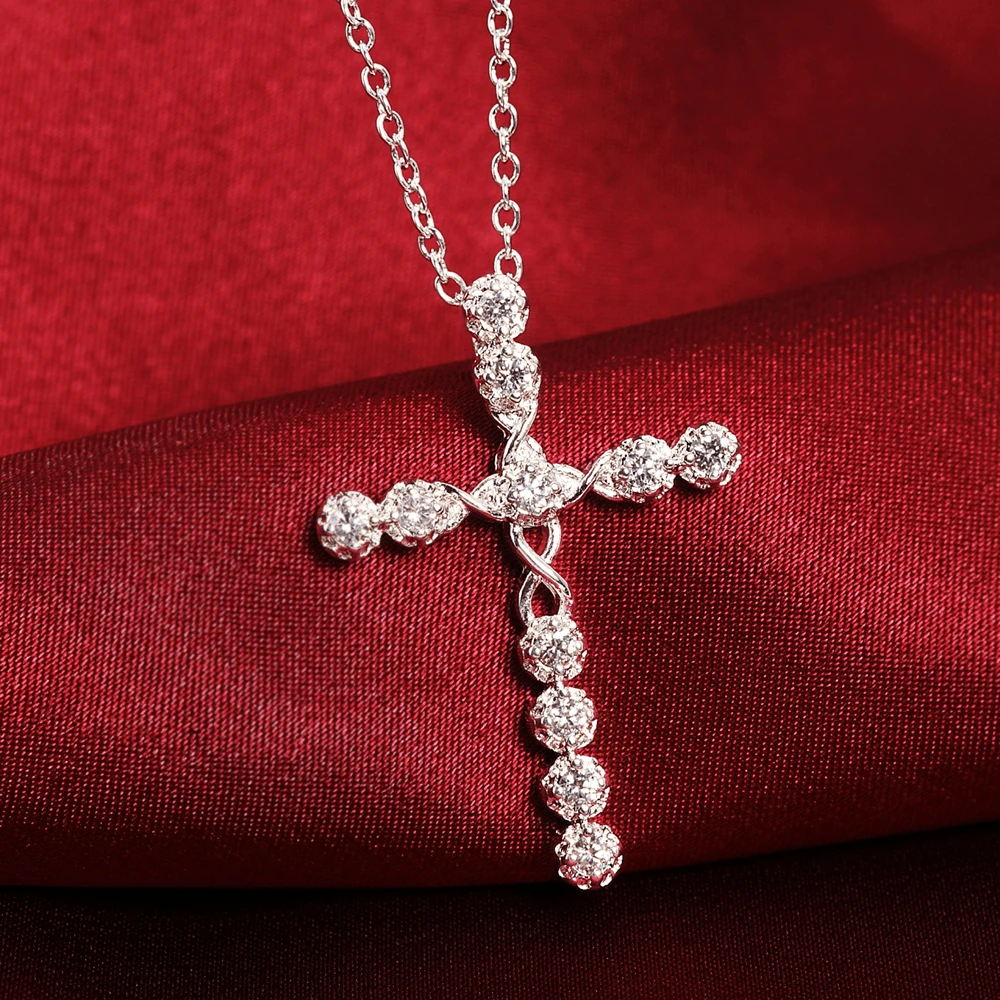 Women's Christian Necklace Diamond Cross 6 Women's Christian Necklace Diamond Cross - Image 4