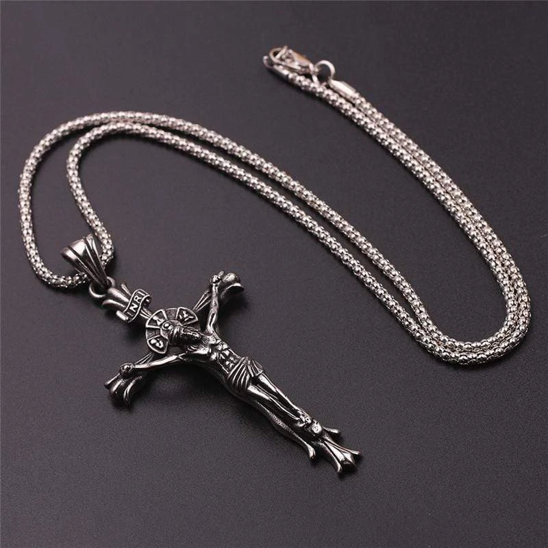 Men's Christian Necklace INRI Antique Cross 5 Men's Christian Necklace INRI Antique Cross - Image 3