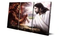 Christian Canvas Art Good Against Evil -Lord's Guidance paint jesus framed wall art lords guidance