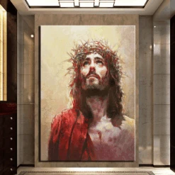 Christian Canvas Art Jesus Crown Of Thorns 10 Christian Canvas Art Jesus Crown Of Thorns -Lord's Guidance painting canvas of jesus lords guidance