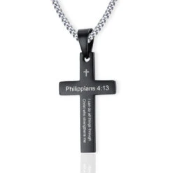 Men's Christian Necklace Philippians 4:13