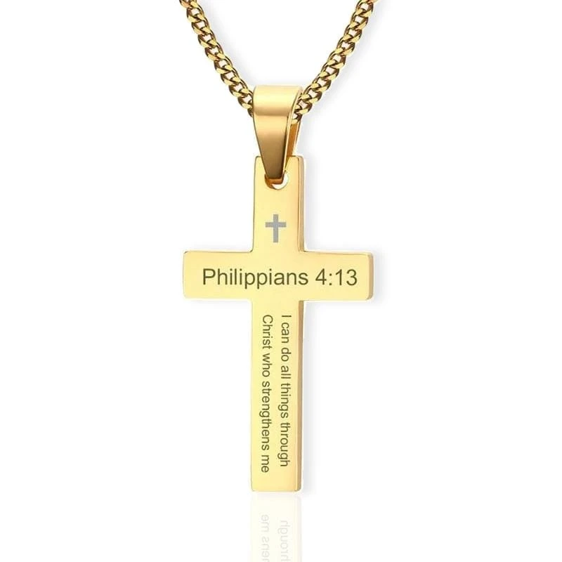 Men's Christian Necklace Philippians 4:13 5 Men's Christian Necklace Philippians 4:13 - Image 3