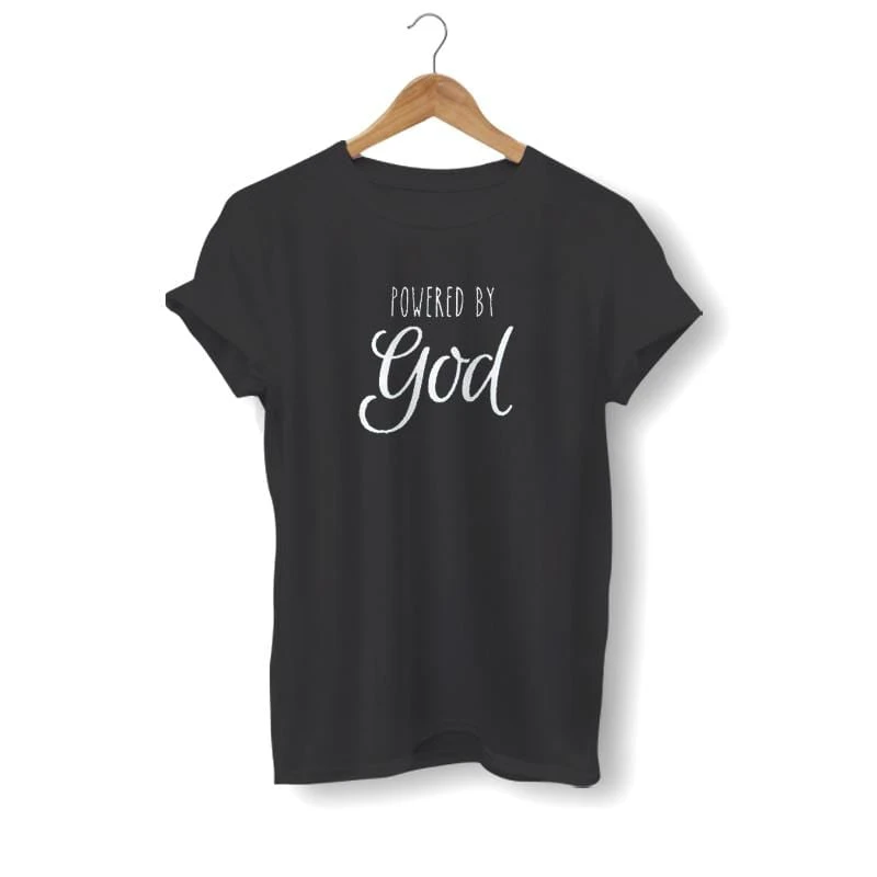 Christian T-Shirt Powered By God 4 Christian T-Shirt Powered By God - Image 2