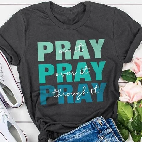 Christian T-Shirt Pray On It 4 Christian T-Shirt Pray On It - Image 2