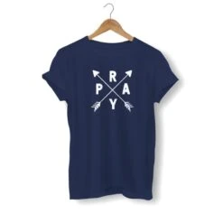 Christian T-Shirt Pray Arrows 24 Christian T-Shirt Pray Arrows -Lord's Guidance pray shirt design blue