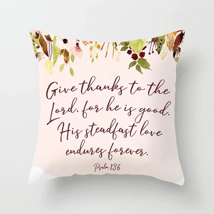 Christian Pillow Cover Psalm 136 2 Christian Pillow Cover Psalm 136