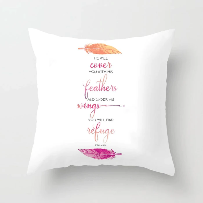 Christian Pillow Cover He Will Cover You 3 Christian Pillow Cover He Will Cover You