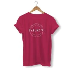 Christian T-Shirt Psalm 91 18 Christian T-Shirt Psalm 91 -Lord's Guidance psalm 91 shirt burgundy