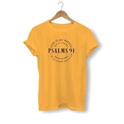 Christian T-Shirt Psalm 91 14 Christian T-Shirt Psalm 91 -Lord's Guidance psalm 91 shirt yellow