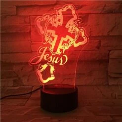 Christian Lamp Jesus Cross 16 Christian Lamp Jesus Cross -Lord's Guidance red 3d night light table desk lamps christ jesus cross lords guidance