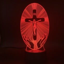 Christian Lamp Jesus Savior 15 Christian Lamp Jesus Savior -Lord's Guidance red jesus cross nigh light lords guidance
