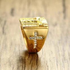 Christian Ring Crucifix Signet Ring 9 Christian Ring Crucifix Signet Ring -Lord's Guidance rhinestones crucifix signet ring lord s guidance