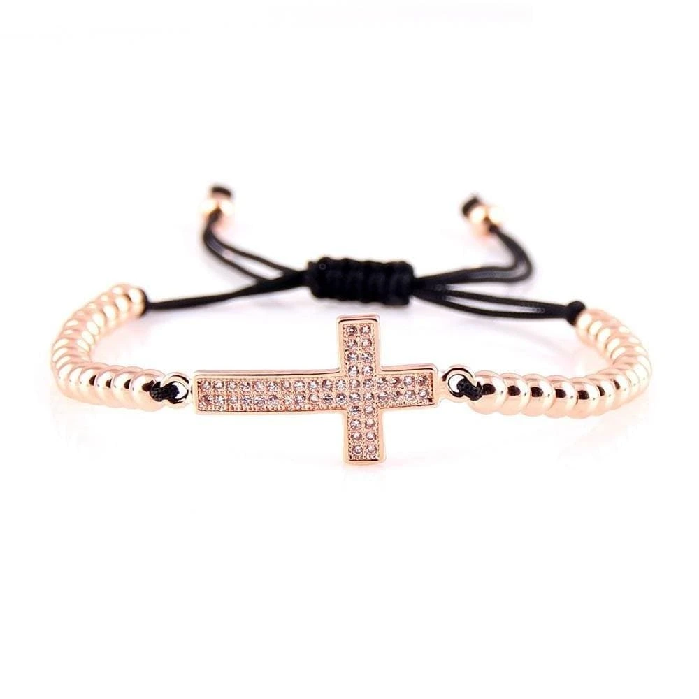 Women's Cross Bracelet Beads And Rope 4 Women's Cross Bracelet Beads And Rope - Image 2