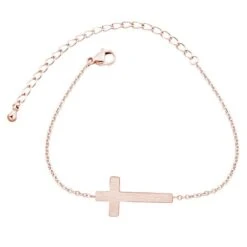 Women's Cross Bracelet Sideways Cross 9 Women's Cross Bracelet Sideways Cross -Lord's Guidance sideway cross bracelet rose gold lords guidance