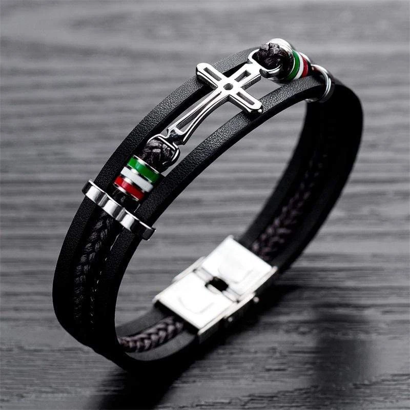 Men's Cross Bracelet Elegant Sideways Cross 7 Men's Cross Bracelet Elegant Sideways Cross - Image 5